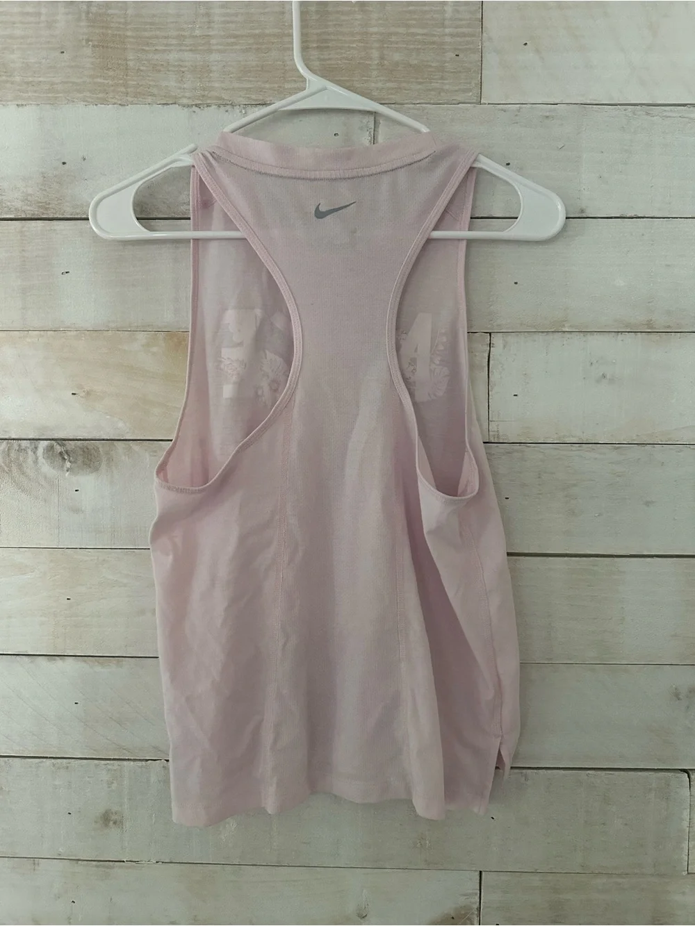 Nike Light Pink Floral Logo Tank Top